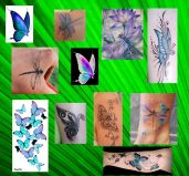 tetování motýl vážka